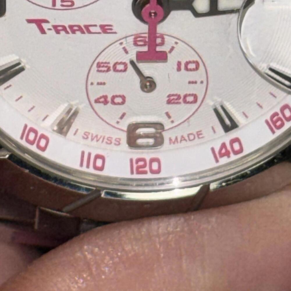 Tissot T-race Pink/silver Dial Pink Silicone Strap Swiss Quartz Chronograph - Picture 2 of 15